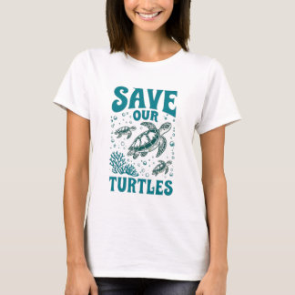 ウミガメ保護プリントTシャツ Tシャツ
