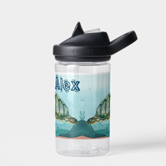 ウミガメ名前をカスタムする ウォーターボトル (左面)