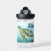 ウミガメ名前をカスタムする ウォーターボトル (正面)