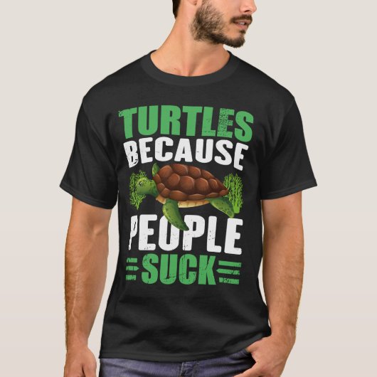 ウミガメ吸がウミガメ Tシャツ (正面)