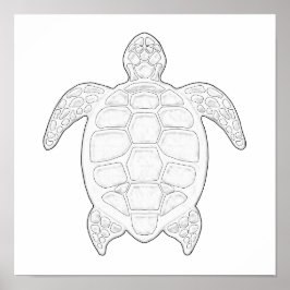 ウミガメ大人カラーリングポスター ポスター
