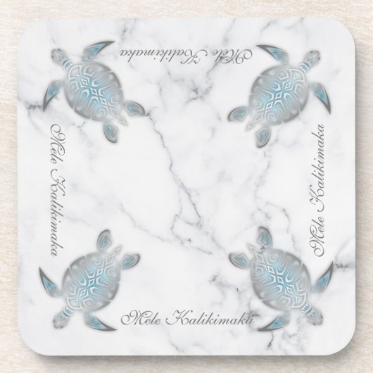 ウミガメ大理石 | Melle Kalikimaka |クリスマス コースター (正面)