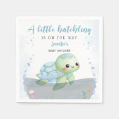 ウミガメ孵化少年ベイビーシャワーペーパーナプキン スタンダードカクテルナプキン (正面)