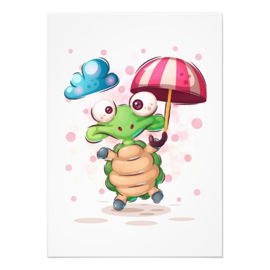 ウミガメ恋人かわいいウミガメ フォトプリント            (正面)