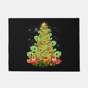 ウミガメ恋人クリスマスツリーサンタシーカメ ドアマット