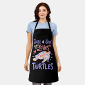ウミガメ恋人 エプロン (着用した状態)