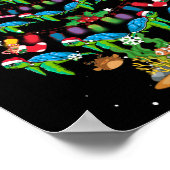 ウミガメ愛好家クリスマスウミガメのクリスマスツリー ポスター (角)