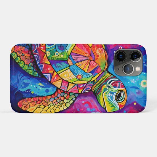 ウミガメ抽象芸術アースデイ海ビーチ自然 Case-Mate iPhoneケース (裏面(横))