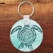 ウミガメ救のアートキーチェーン キーホルダー (正面)