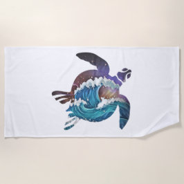 ウミガメ日本の波 ビーチタオル