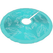 ウミガメ模様アクアマリン熱帯木のスカート ブラッシュドポリエステルツリースカート (アングル)