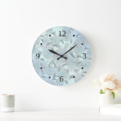 ウミガメ模様シルバーブルー航海の沿岸 ラージ壁時計 (ホーム)