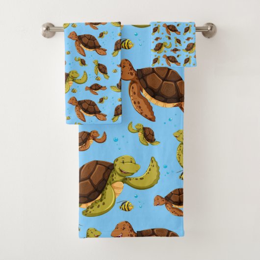 ウミガメ模様 バスタオルセット (インサイチュ)