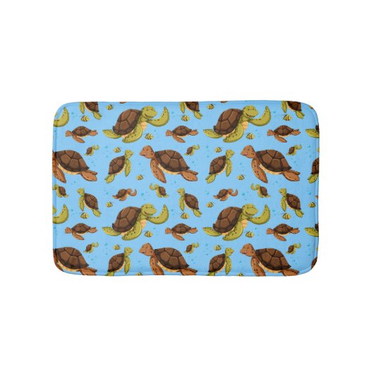 ウミガメ模様 バスマット (正面)