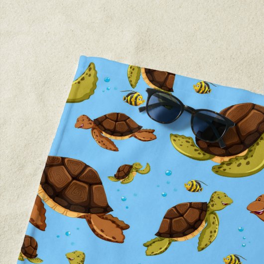 ウミガメ模様 ビーチタオル (インサイチュ)