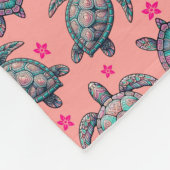 ウミガメ模様 フリースブランケット (角)