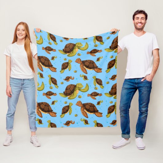 ウミガメ模様 フリースブランケット (インサイチュ)