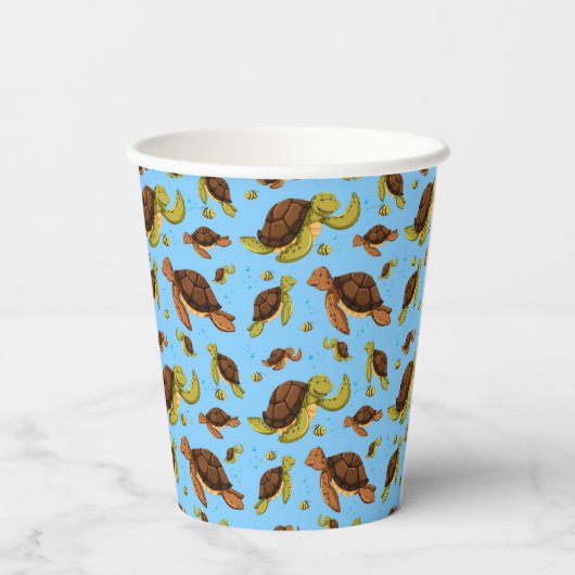 ウミガメ模様 紙コップ (裏面)