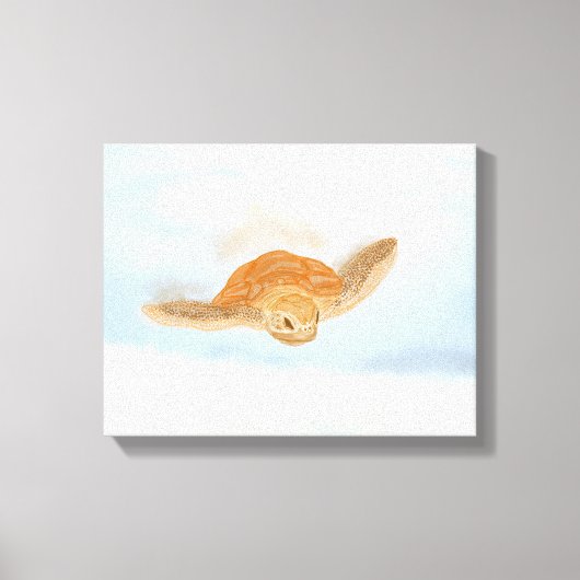 ウミガメ水下。 キャンバスプリント (正面)