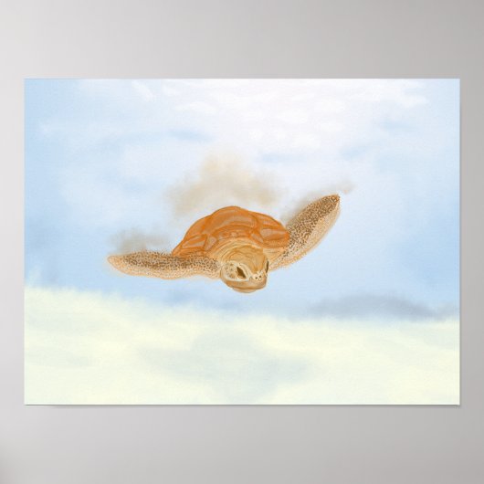 ウミガメ水下。 ポスター (正面)