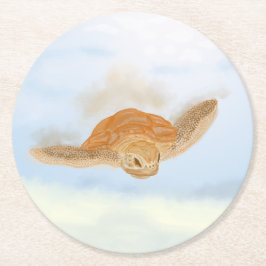 ウミガメ水下。 ラウンドペーパーコースター