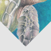 ウミガメ水彩グリーン 薄葉紙 (詳細)