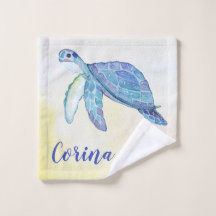 ウミガメ水彩画