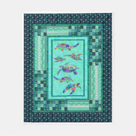 ウミガメ水泳掛け毛布素晴らしカスタマイズ フリースブランケット