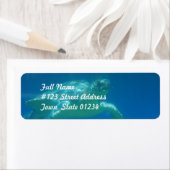 ウミガメ水泳郵便ラベル ラベル (インサイチュ)