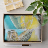 ウミガメ水色インクグリーン 薄葉紙 (ギフト)