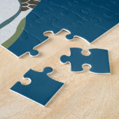 ウミガメ水色デザイン ジグソーパズル (側面)