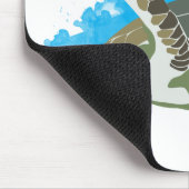 ウミガメ水色デザイン マウスパッド (コーナー)