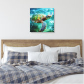 ウミガメ水色 キャンバスプリント (インサイチュ (寝室))