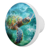 ウミガメ水色 セラミックノブ (右)