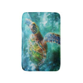 ウミガメ水色 バスマット (正面縦)