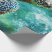 ウミガメ水色 ラッピングペーパー (角)