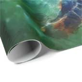 ウミガメ水色 ラッピングペーパー (ロールコーナー)