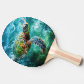 ウミガメ水色 卓球ラケット (横)