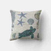 ウミガメ沿岸ビーチヒトデ珊瑚礁クラゲ クッション (裏面)