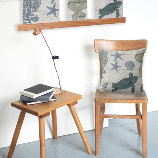 ウミガメ沿岸ビーチヒトデ珊瑚礁クラゲ クッション