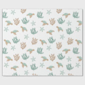 ウミガメ泳ぎ ラッピングペーパー (フラット)