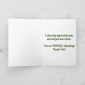 「ウミガメ泳ぐ」サンキューカード カード (内部)