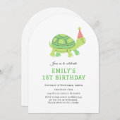 ウミガメ海の下で1st誕生日の招待 招待状 (正面/裏面)