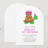 ウミガメ海の下で1st誕生日の招待 招待状 (正面/裏面)