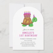 ウミガメ海の下で1st誕生日の招待 招待状 (正面)