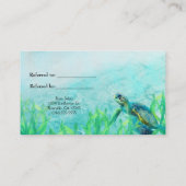 ウミガメ海エレガントビーチフレンド参照 紹介カード (裏面)