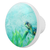 ウミガメ海ビーチアートトロピカルデコエレガントール セラミックノブ (右)