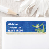 ウミガメ海ビーチザシーアドレス ラベル (インサイチュ)