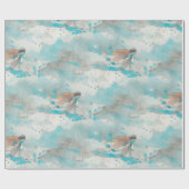 ウミガメ海ブルーウォーター航海のカラー ラッピングペーパー (フラット)