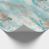 ウミガメ海ブルーウォーター航海のカラー ラッピングペーパー (角)